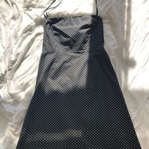 Strapless polka dot dress